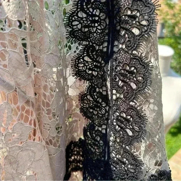 🏷️ SALE Zara  Blush Pink Black Detail Lace Blouse Girlhoodcore - Picture 11 of 12